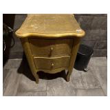 FRENCH PROVINCIAL STYLE NIGHTSTAND, GOLD-TONE