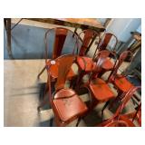 METAL BISTRO CHAIRS, RUSTIC ORANGE FINISH,