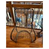 INDUSTRIAL STYLE WIRE GRID CHAIR, DARK METAL