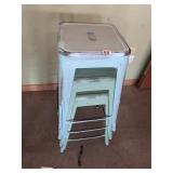 INDUSTRIAL STYLE METAL STACKING STOOLS,