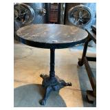BISTRO TABLE, ROUND WOOD TOP, DISTRESSED FINISH,