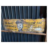 YELLOW CAB COMPANY ADVERTISING SIGN, PAINTED