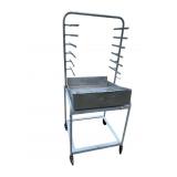 COMMERCIAL KITCHEN TRAY RACK W/ TOP BASIN,