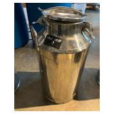 STAINLESS STEEL MILK CAN, HINGED LID, TOGGLE