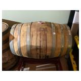 OAK WOOD BARREL, METAL HOOPS, HORIZONTAL