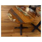 RECLAIMED WOOD BISTRO TABLE, ROUND TOP,