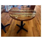 RECLAIMED WOOD BISTRO TABLE, ROUND TOP,