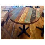 RECLAIMED WOOD BISTRO TABLE, ROUND TOP,