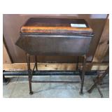 INDUSTRIAL METAL  AND  WOOD TOP, STOOL 30" H X