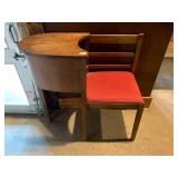 VTG TELEPHONE CHAIR, WOOD CONSTRUCTION, RED