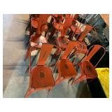 METAL BISTRO CHAIRS, RUSTIC ORANGE FINISH,