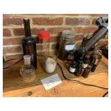 ASSORTED GLASSWARE, LABORATORY FLASKS, AMBER