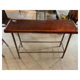 RUSTIC CONSOLE TABLE, RECLAIMED WOOD PLANK TOP,