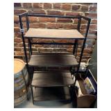 INDUSTRIAL STYLE FOLDING SHELF UNIT, METAL FRAME,