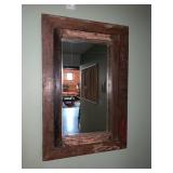 RUSTIC WOOD FRAME WALL MIRROR, RECLAIMED TIMBER