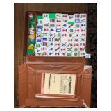 MAH-JONGG GAME SET, VINYL CASE, PLASTIC TILES,
