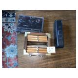 WOODEN BOX W/ BRASS CORNERS, INSIGNIA PORTABLE