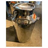 STAINLESS STEEL MILK CAN, HINGED LID, DUAL SIDE