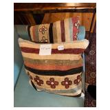 WOVEN THROW PILLOWS, KILIM STYLE, GEOMETRIC CROSS