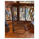 INDUSTRIAL STYLE WIRE GRID CHAIR, DARK METAL