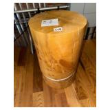 CYLINDRICAL WOOD STOOL, NATURAL FINISH, SOLID LOG