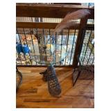 PEACOCK FIGURAL ACCENT TABLE, METAL CONSTRUCTION,