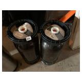 PLASTIC KEGS, BLACK EXTERIOR, WHITE TOP FITTINGS,