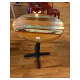 BISTRO TABLE, RECLAIMED WOOD TOP, DISTRESSED