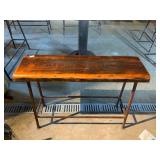 RUSTIC CONSOLE TABLE, RECLAIMED WOOD PLANK TOP,