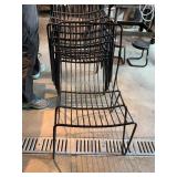 STACKING WIRE CHAIRS, BLACK POWDER-COATED METAL,