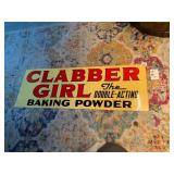 CLABBER GIRL BAKING POWDER TIN SIGN, RECTANGULAR,