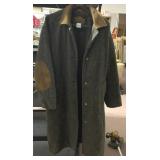 WOOLRICH FULL-LENGTH COAT, WOOL BLEND, SUEDE