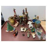 ASSORTED HOLIDAY FIGURINES, SANTA CLAUS FIGURES,
