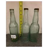 SCHMIDT GLASS BOTTLES, AQUA TINT, CROWN TOP.
