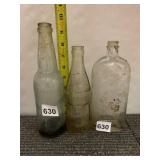 GLASS BOTTLES, EMBOSSED MARKINGS, INCLUDES LYDIA