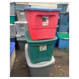 STERILITE PLASTIC STORAGE TOTES, ASSORTED COLORS,