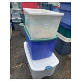 PLASTIC STORAGE TOTES, ASSORTED SIZES, LIDS