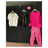 QUACKER FACTORY TOPS AND PAJAMA PANTS, SEQUIN