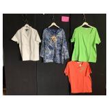 DENIM & CO WHITE SHIRT, SUSAN GRAVER STYLE BLUE