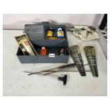 PLASTIC TACKLE BOX W/ GUN CARE SUPPLIES, HOPPE