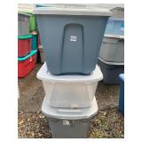 PLASTIC STORAGE TOTES, NESTING DESIGN, REMOVABLE