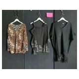 JOAN BOYCE LEOPARD PRINT TOP, JEAN BOYCE BLACK