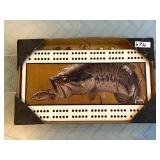 AL AGNEW BASS FISH CRIBBARE BOARD, IN ORIGINAL