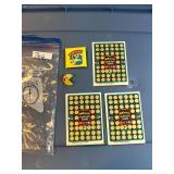 PAC-MAN RUB-OFF GAME CARDS, PAC-MAN PIN, PAC-MAN
