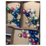 ASSORTED GLASS CHRISTMAS ORNAMENTS, VARIOUS