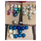 ASSORTED GLASS CHRISTMAS ORNAMENTS, VARIOUS