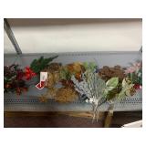 CHRISTMAS DECOR GROUPING, FELT SNOWMAN STOOL,