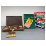 E.S. LOWE NEVADA CRAPS GAME, LEATHERETTE CASE,