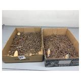 ASSORTED METAL FASTENERS, SCREWS, NAILS, TWO