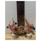 PINK TINSEL MINIATURE CHRISTMAS TREES, METALLIC